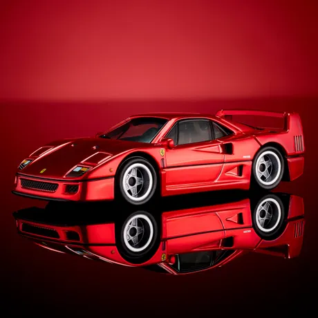Hot Wheels RLC Ferrari F40 diecast, front three-quarter view
