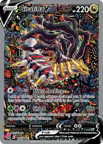 Giratina V alternate art, card 186/196 from Lost Origin